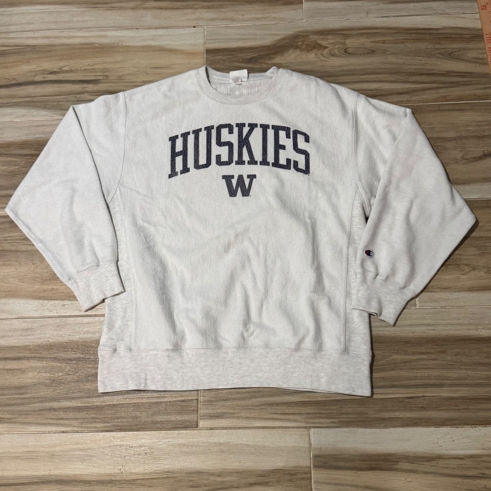 Champion Reverse Weave Huskies W Sweatshirt Gray XL University of Washington